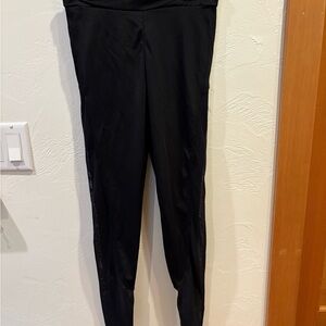 Black High-Waisted Leggings with mesh on the bottom